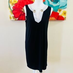 michael kors 𖤓 black shift midi dress.